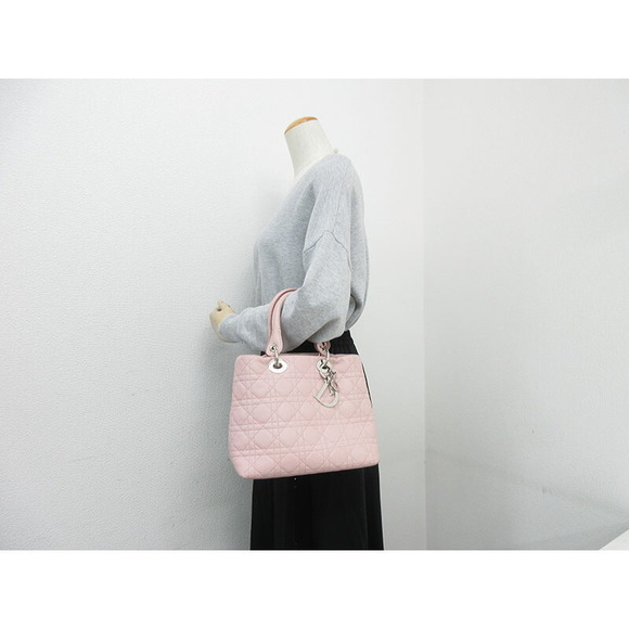 Christian Dior Cannage Tote Bag Lambskin Pink - Picture 10 of 10